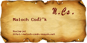 Maloch Csák névjegykártya